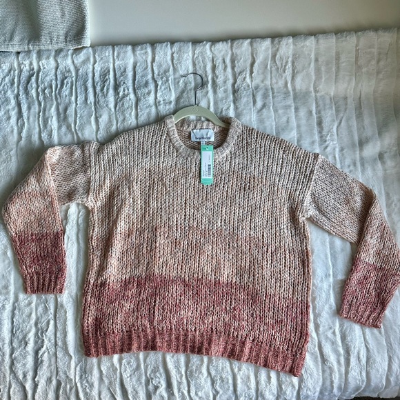 Heartloom - Nalla Crewneck Pullover Sweater Ombré Dusty Pink/Peach - Medium - Picture 8 of 10